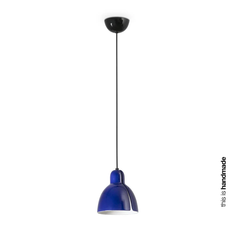 Lámpara de techo colgante Faro Venice grande E27 LED azul brillo 64259
