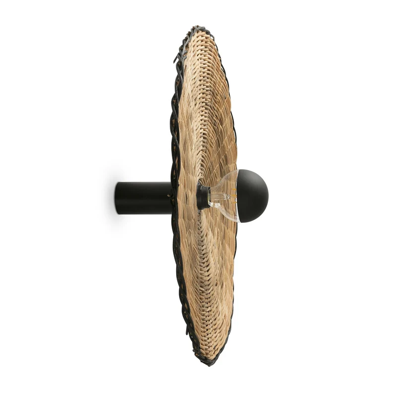 Lámpara de pared aplique Faro Costas E27 LED ratán Ø60cm 62174-69