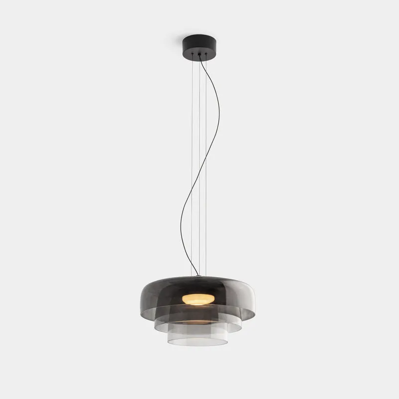 Lámpara de techo colgante LedsC4 Levels LED 3 luces negro fumé CCT regulable DALI 00-A047-05-12