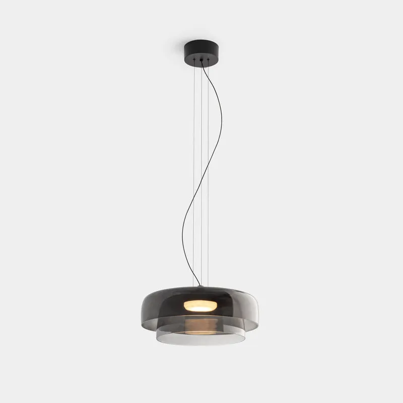 Lámpara de techo colgante LedsC4 Levels LED 2 luces negro fumé CCT regulable DALI 00-A046-05-12