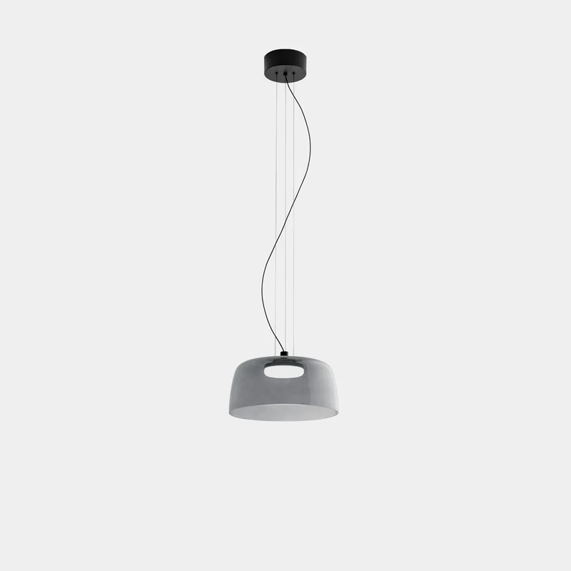 Lámpara de techo colgante LedsC4 Levels LED negro fumé CCT regulable Ø32cm 00-A025-05-12