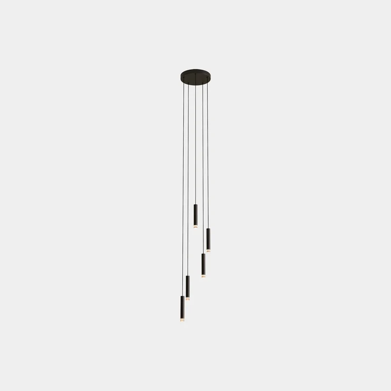 Lámpara de techo colgante LedsC4 Candle XS Chandelier LED 5 luces negro 2700K 00-8537-60-60