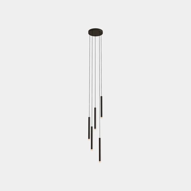 Lámpara de techo colgante LedsC4 Candle Chandelier LED 5 luces negro 2700K DALI 00-8317-60-60