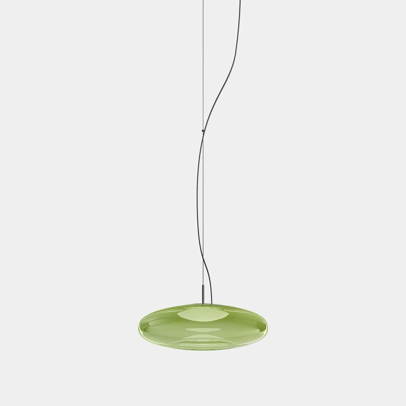 Lámpara de techo colgante LedsC4 Plat Recessed LED negro verde CCT regulable DALI 00-8406-05-08