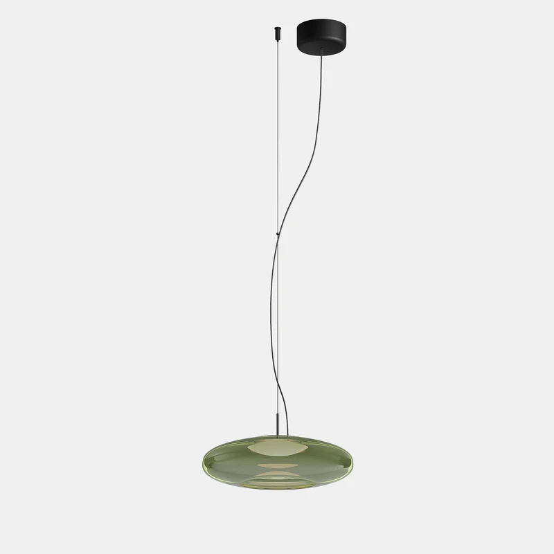 Lámpara de techo colgante LedsC4 Plat Surface LED negro verde CCT regulable 00-8403-05-08