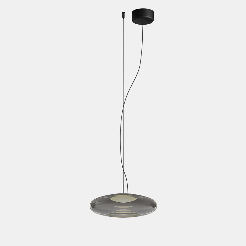 Lámpara de techo colgante LedsC4 Plat Surface LED negro fumé CCT regulable 00-8403-05-12