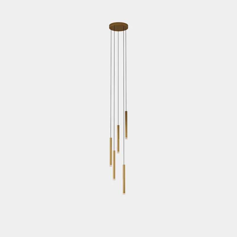 Lámpara de techo colgante LedsC4 Candle Chandelier LED 5 luces negro 2700K DALI 00-8317-60-27