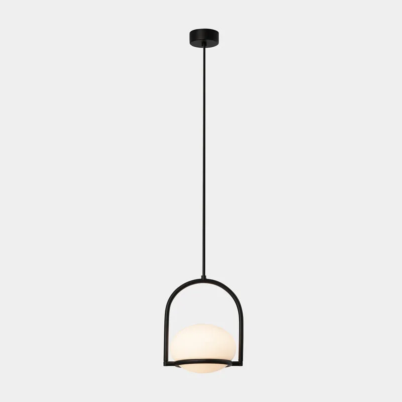 Lámpara de techo colgante bola LedsC4 Coco Single E14 negro blanco 00-7984-05-M1