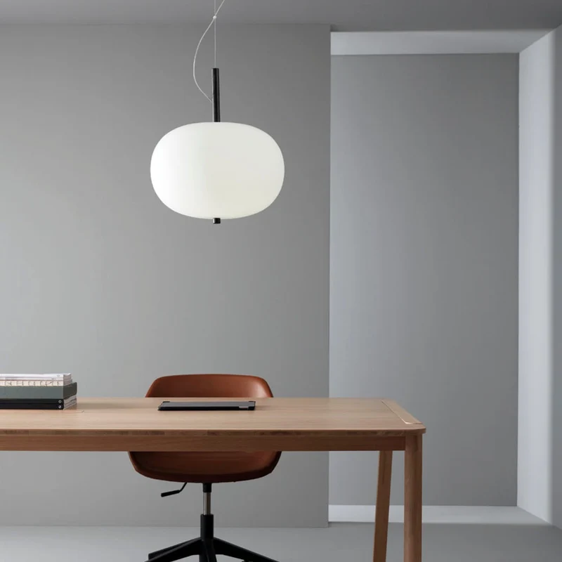 Lámpara de techo colgante bola LedsC4 Ilargi LED madera oscura 2700K regulable 00-6012-92-F9
