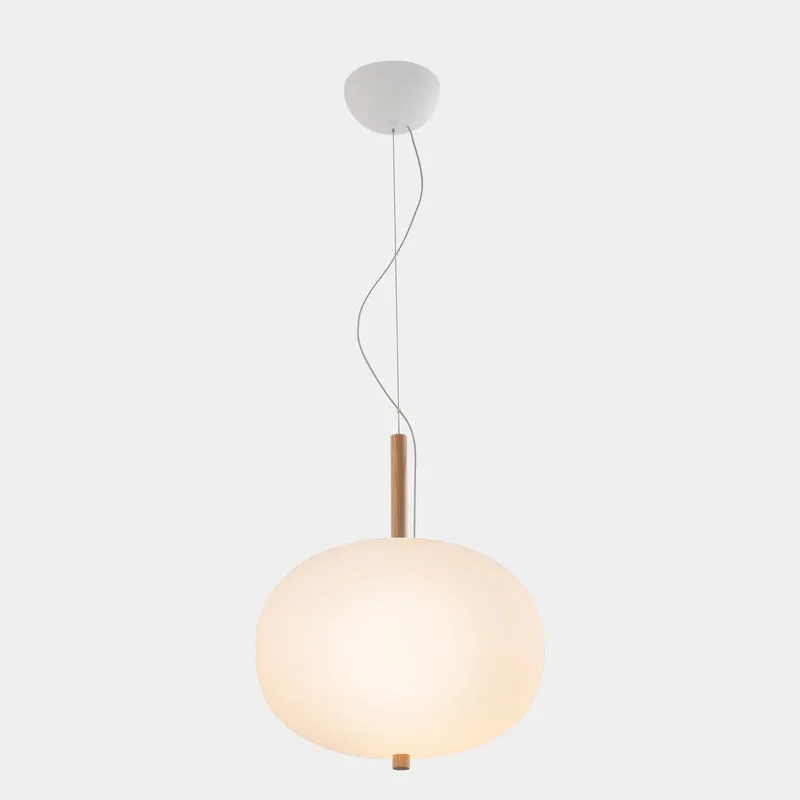 Lámpara de techo colgante bola LedsC4 Ilargi LED madera clara 2700K regulable 00-6012-93-F9