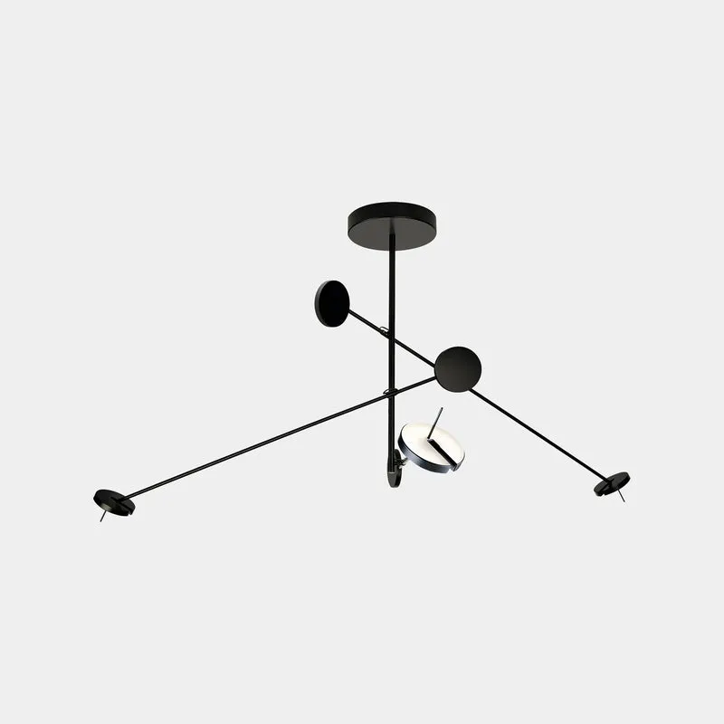 Lámpara de techo colgante LedsC4 Invisible Triplex LED negro matizado 3000K 00-5695-05-05