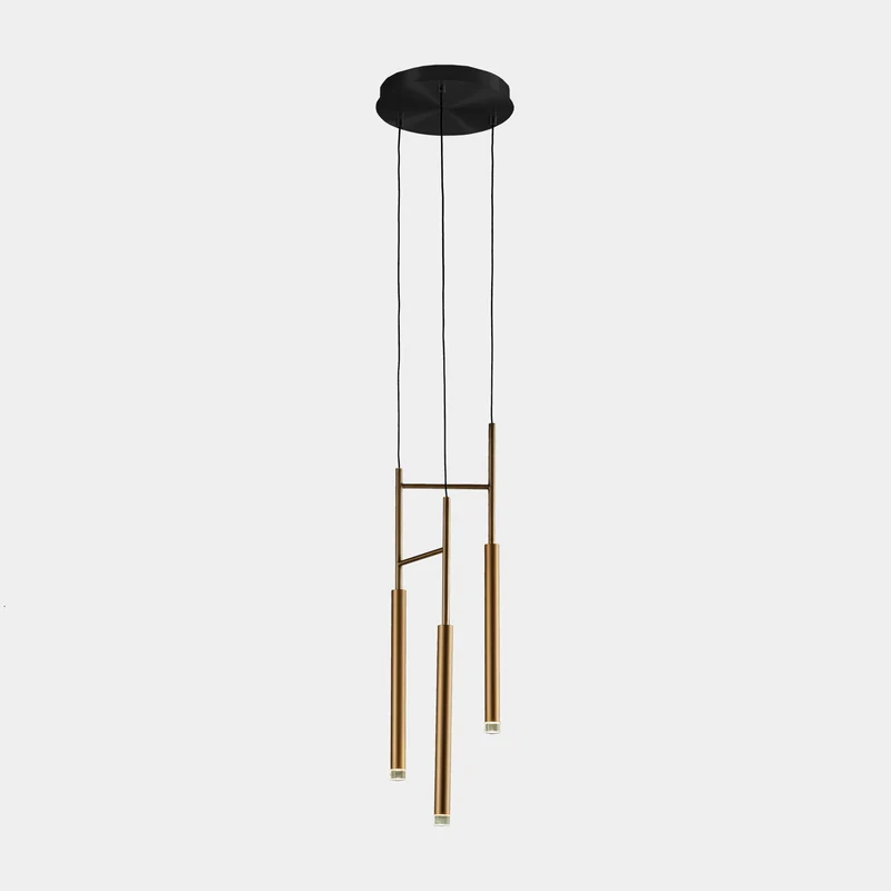 Lámpara de techo colgante LedsC4 Candle Triplex LED latón 2700K regulable 00-6021-27-27 para comedor y cocina