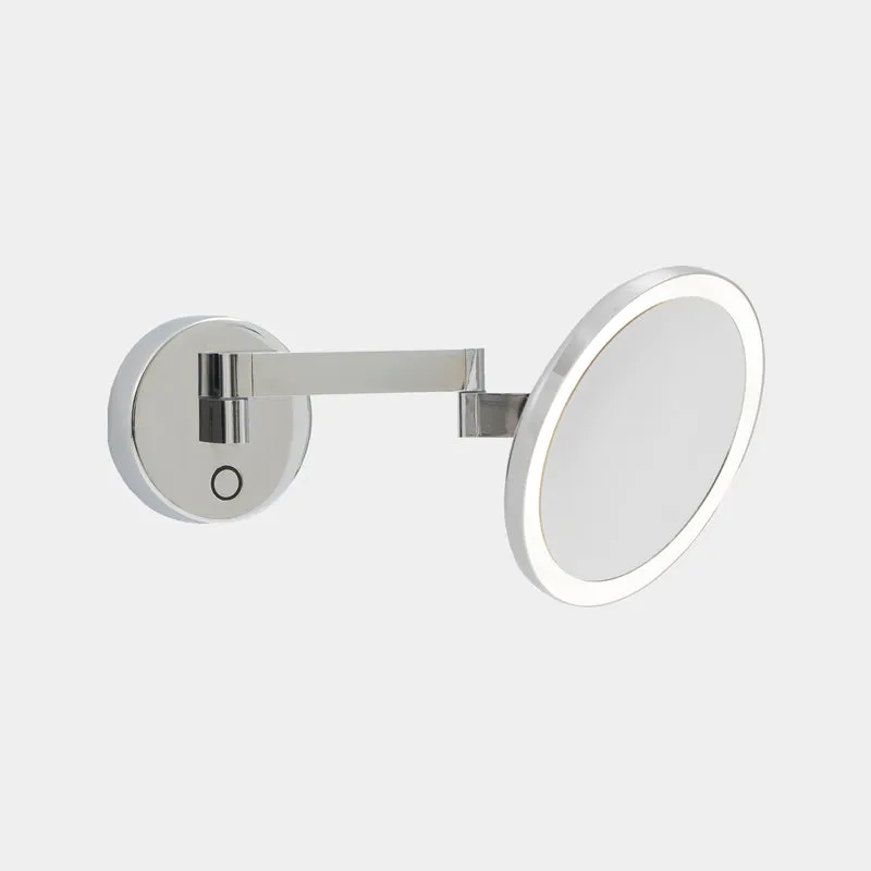 Aplique LED de baño LedsC4 Vanity LED cromo arenado 3000K táctil IP44 75-8508-21-K3
