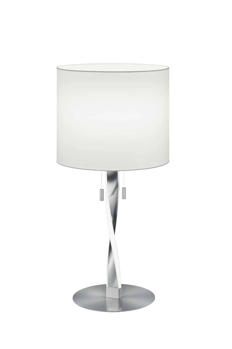 Lámpara de sobremesa grande Trio Nandor LED 2 luces níquel mate 3000K 62cm 575310307