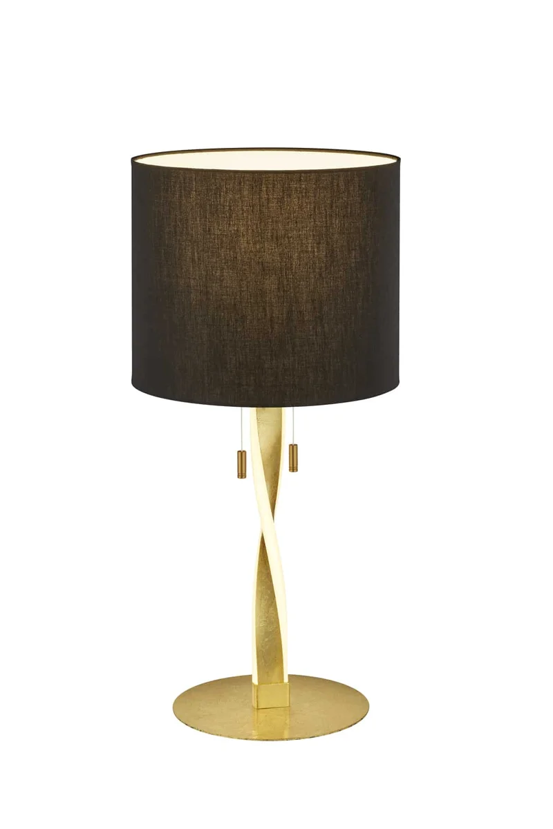 Lámpara de sobremesa grande Trio Nandor LED 2 luces dorado 3000K 62cm 575310379
