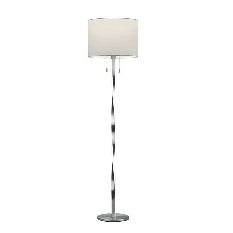 Lámpara de pie Trio Nandor LED 2 luces níquel mate 3000K 160,5cm 475310307