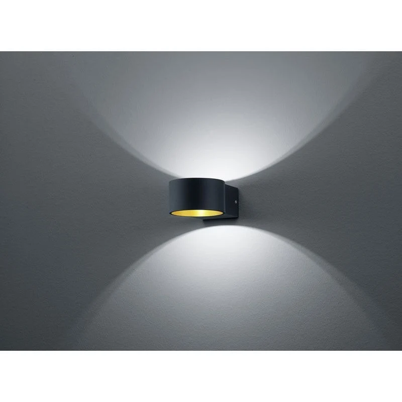 Aplique de pared Trio Lacapo LED negro mate 3000K arriba y abajo 223410132