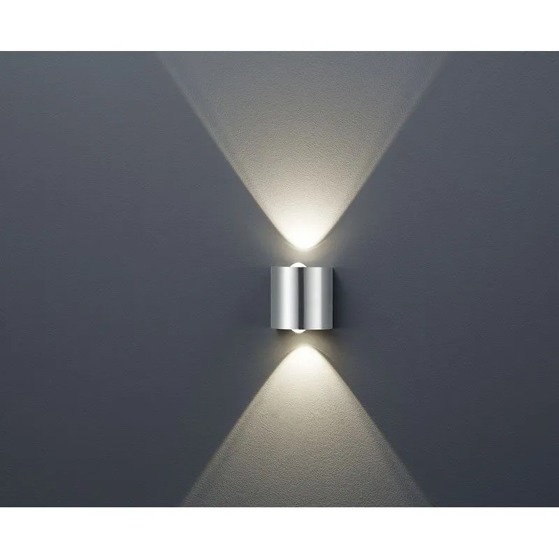 Aplique de pared Trio Wales LED 2 luces níquel mate 3000K arriba y abajo 225510207