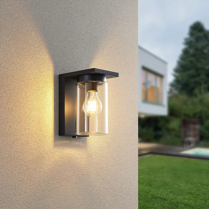 Aplique de exterior Trio Ardila negro mate sensor crepuscular IP44 211660132 para jardín