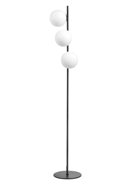 Lámpara de pie de salón MDC Rondo E27 negro cristal blanco IP20 20W 578049101