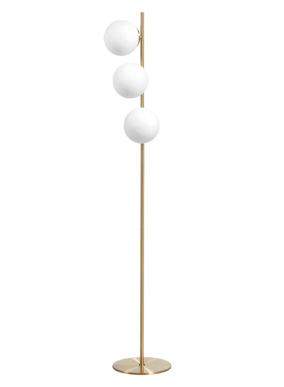 Lámpara de pie de salón MDC Rondo E27 latón cristal blanco IP20 20W 578046101