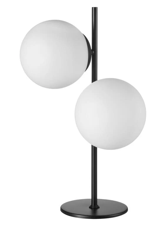 Lámpara de sobremesa MDC Rondo E27 negro cristal blanco IP20 20W 578059101
