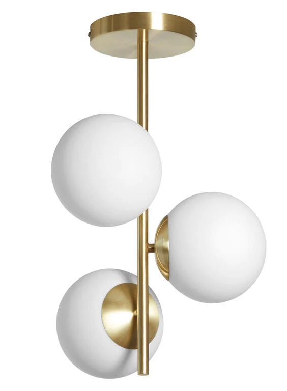 Plafón de techo MDC Rondo E27 latón cristal blanco IP20 40W 578086101