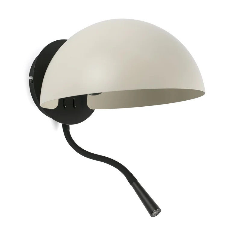Lámpara de pared aplique Faro Dominica con lector E27 LED beige 20032-122