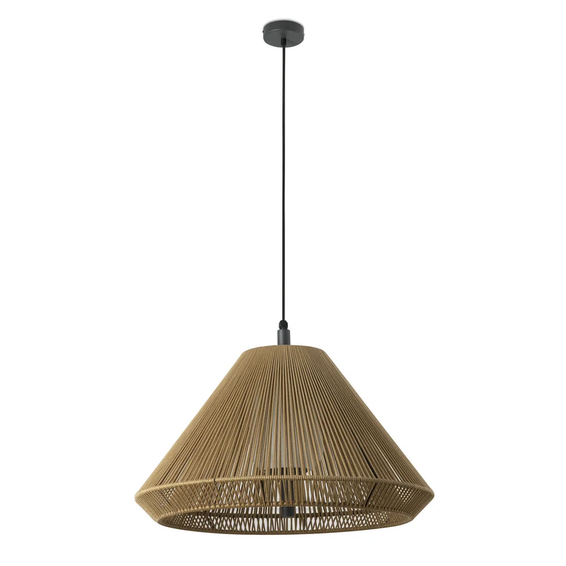 Lámpara colgante de exterior Faro Saigon 68cm E27 LED ocre IP65 opal out 71579C-13