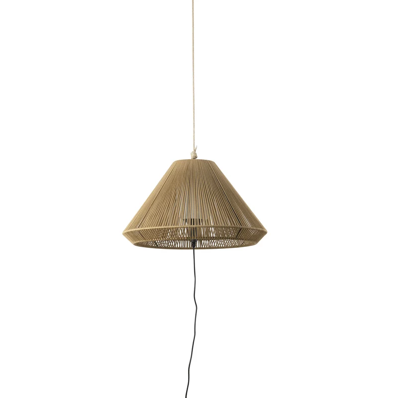 Lámpara colgante de exterior Faro Saigon 72cm E27 LED ocre IP65 opal out 71584-13