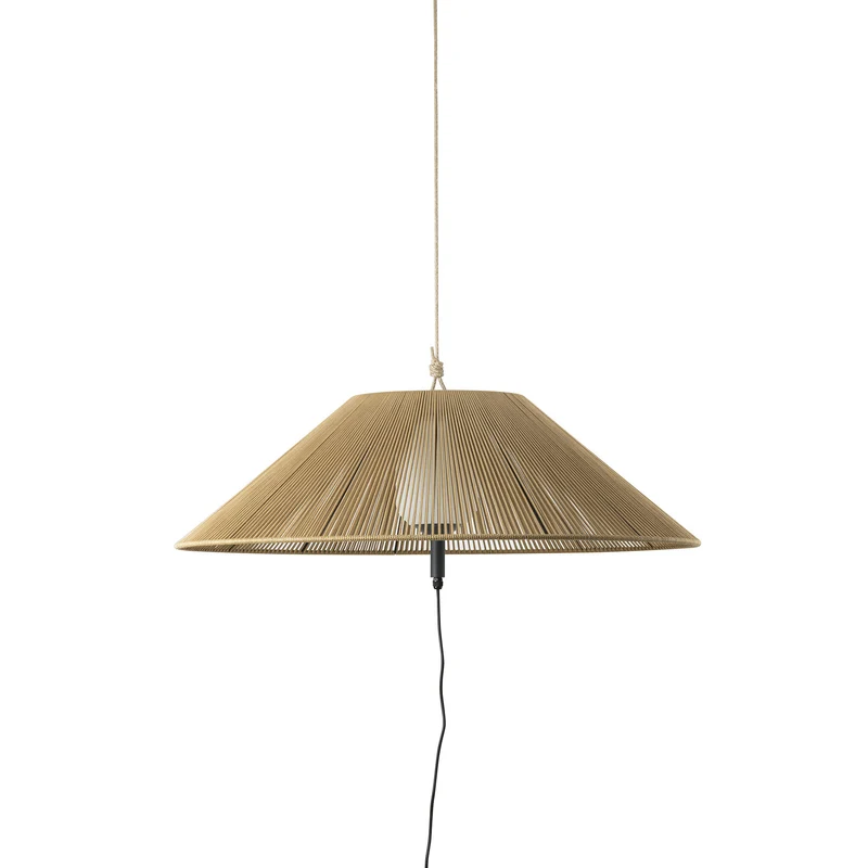 Lámpara colgante de exterior Faro Saigon 64cm E27 LED ocre IP65 opal out 71584-14