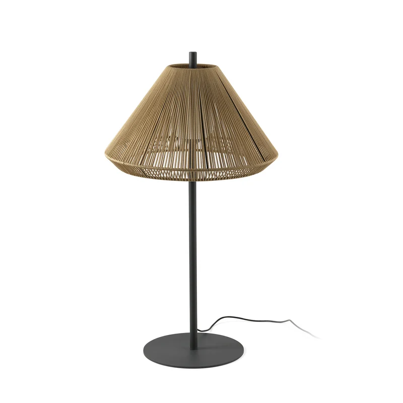 Lámpara de pie de exterior Faro Saigon 120cm E27 LED ocre IP65 opal out 71575-13