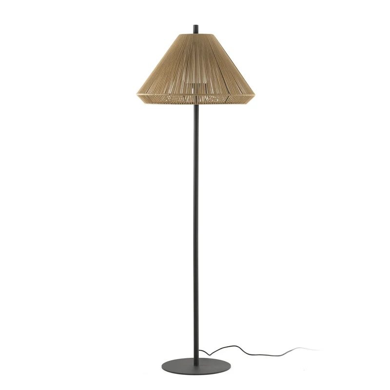 Lámpara de pie de exterior Faro Saigon 195cm E27 LED ocre IP65 opal out 71569-13