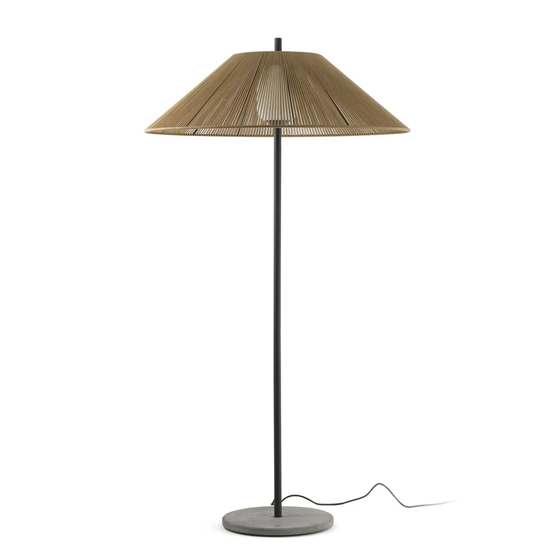 Lámpara de pie de exterior Faro Saigon 195cm E27 LED ocre IP65 opal out 71569-14
