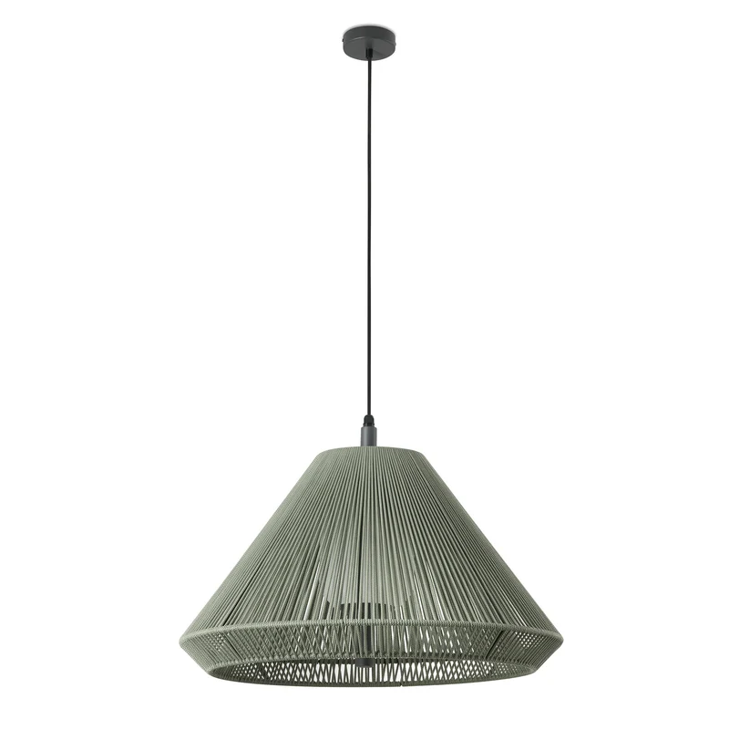 Lámpara colgante de exterior Faro Saigon 68cm E27 LED verde IP65 opal out 71579C-11