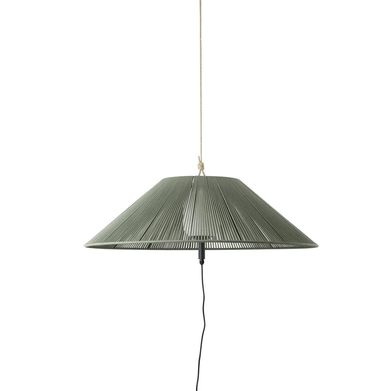 Lámpara colgante de exterior Faro Saigon 64cm E27 LED verde IP65 opal out 71584-12