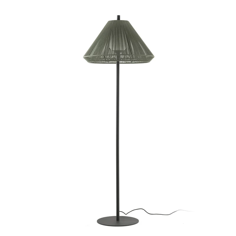 Lámpara de pie de exterior Faro Saigon 195cm E27 LED verde IP65 opal out 71569-11