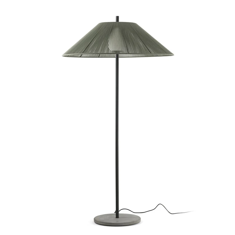 Lámpara de pie de exterior Faro Saigon 195cm E27 LED verde IP65 opal out 71569-12 para jardín