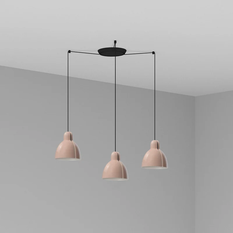 Lámpara de techo colgante Faro Venice 3 luces E27 LED rosa brillo 64255-113-3L