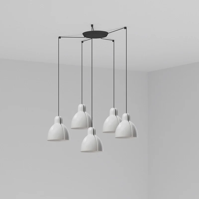 Lámpara de techo colgante Faro Venice 5 luces E27 LED blanco brillo 64255-111-5L
