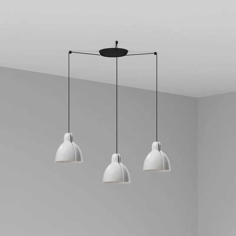 Lámpara de techo colgante Faro Venice 3 luces E27 LED blanco brillo 64255-111-3L