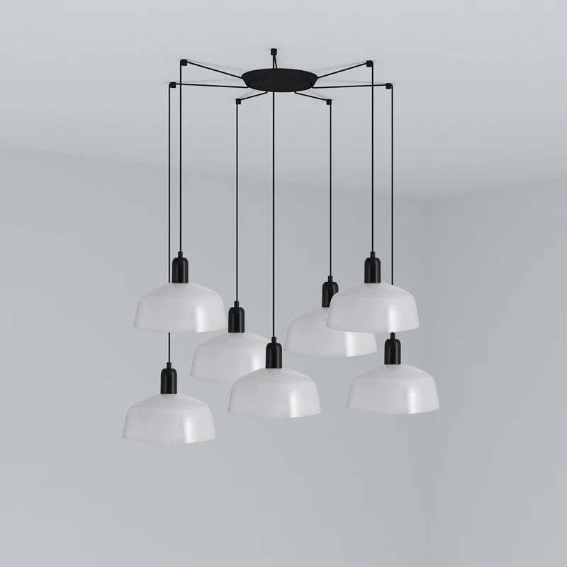 Lámpara de techo colgante Faro Tatawin 7 luces E27 LED blanco 20340-119-7L