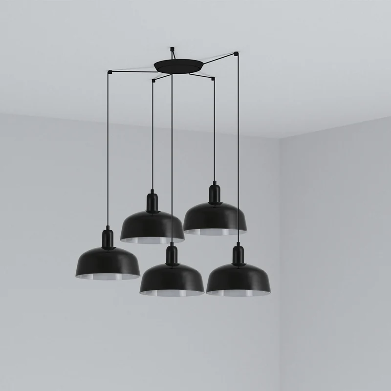 Lámpara de techo colgante Faro Tatawin 5 luces E27 LED negro 20340-120-5L para salón y comedor
