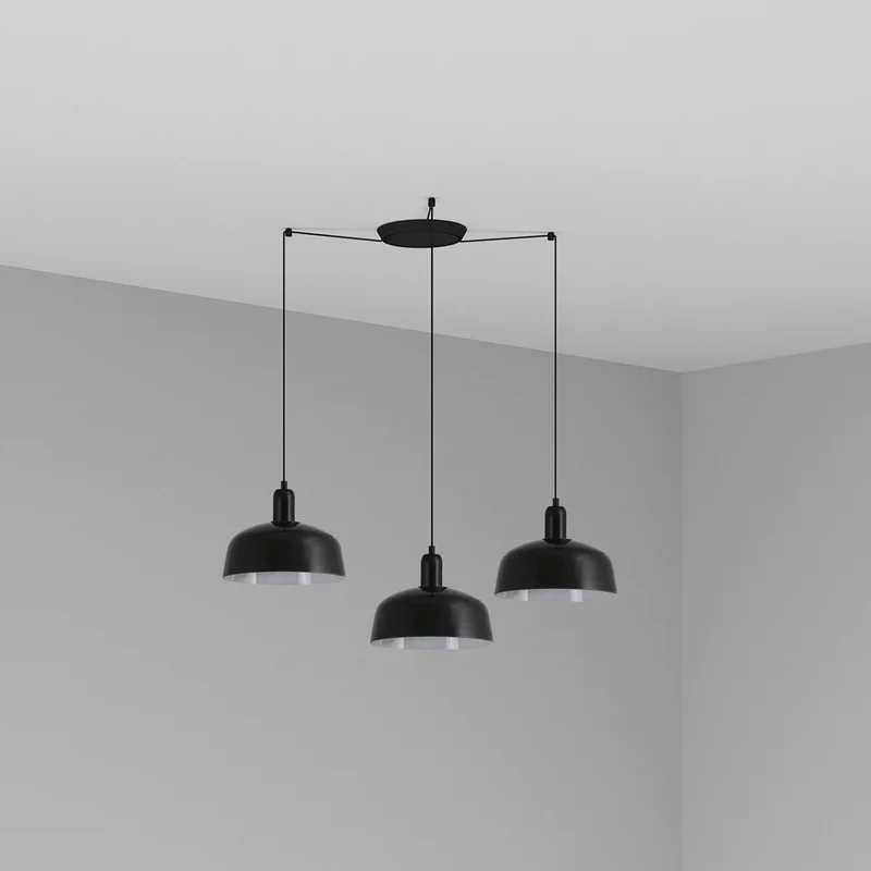 Lámpara de techo colgante Faro Tatawin 3 luces E27 LED negro 20340-120-3L