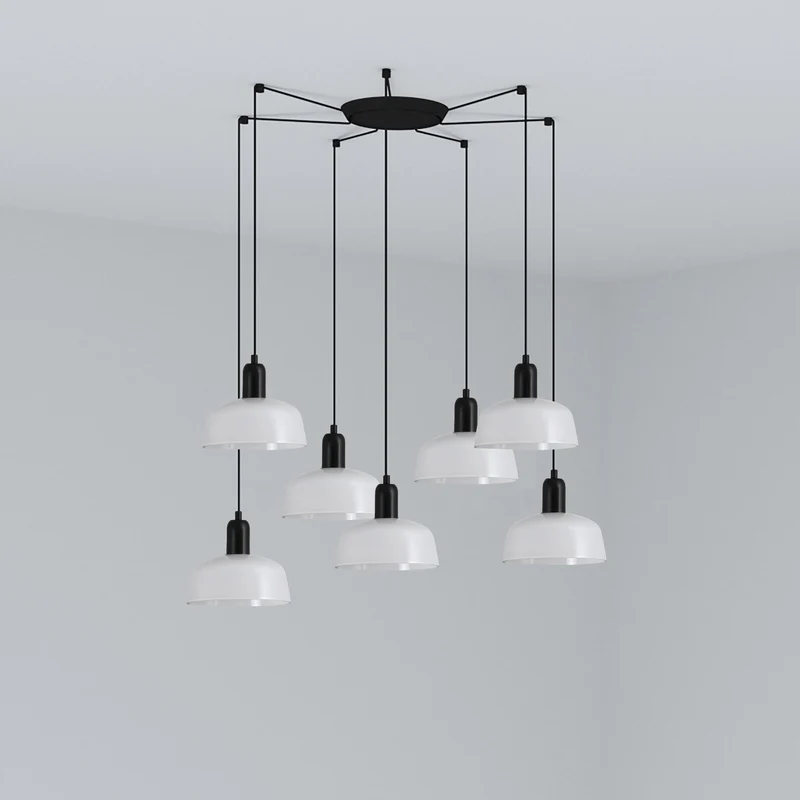 Lámpara de techo colgante Faro Tatawin 7 luces E27 LED blanco 20340-116-7L