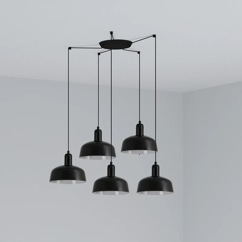 Lámpara de techo colgante Faro Tatawin 5 luces E27 LED negro 20340-117-5L