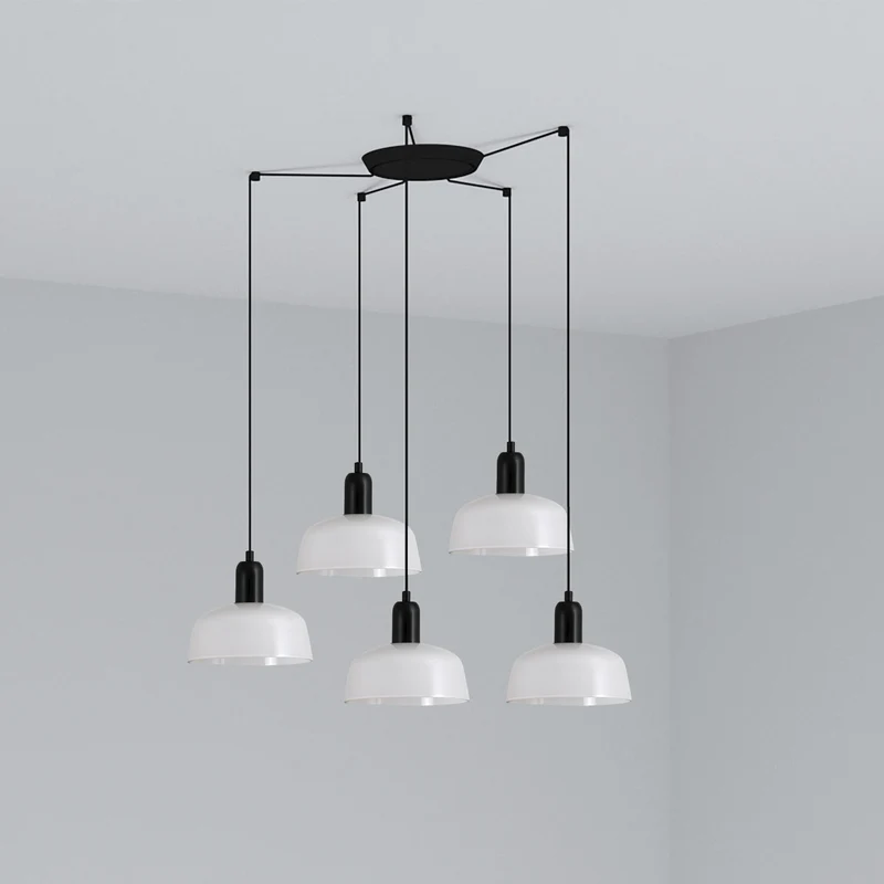 Lámpara de techo colgante Faro Tatawin 5 luces E27 LED blanco 20340-116-5L para salón y comedor