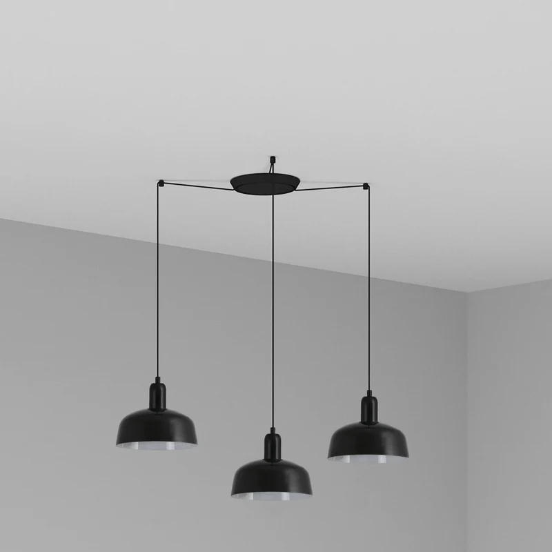 Lámpara de techo colgante Faro Tatawin 3 luces E27 LED negro 20340-117-3L
