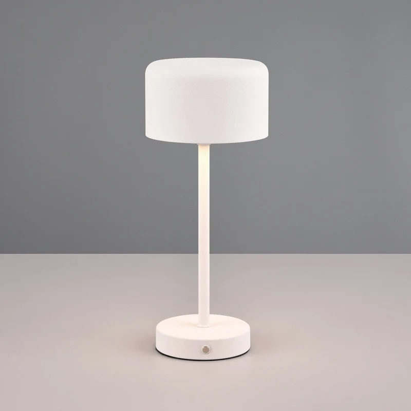 Lámpara de sobremesa Trio Jeff LED portátil blanco mate 3000K táctil USB R59151131