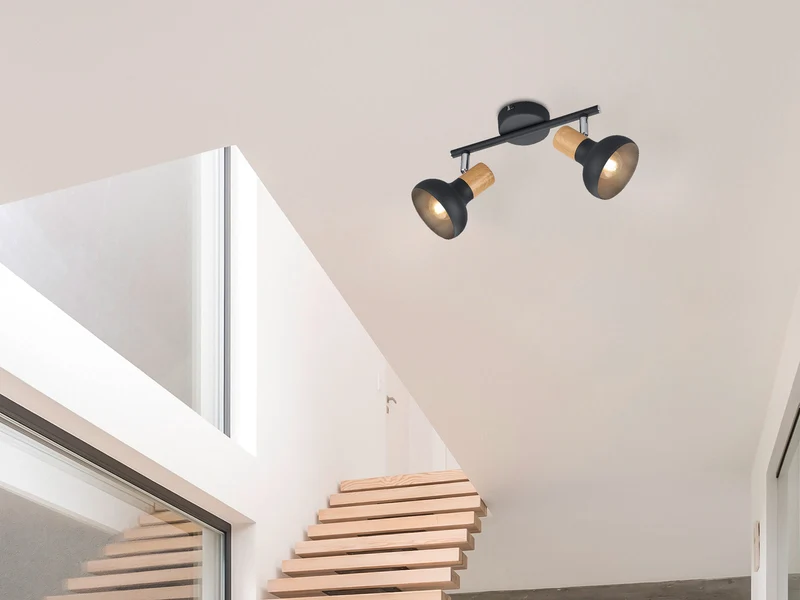 Foco Trio Latika 2 luces negro mate 10cm R81522032